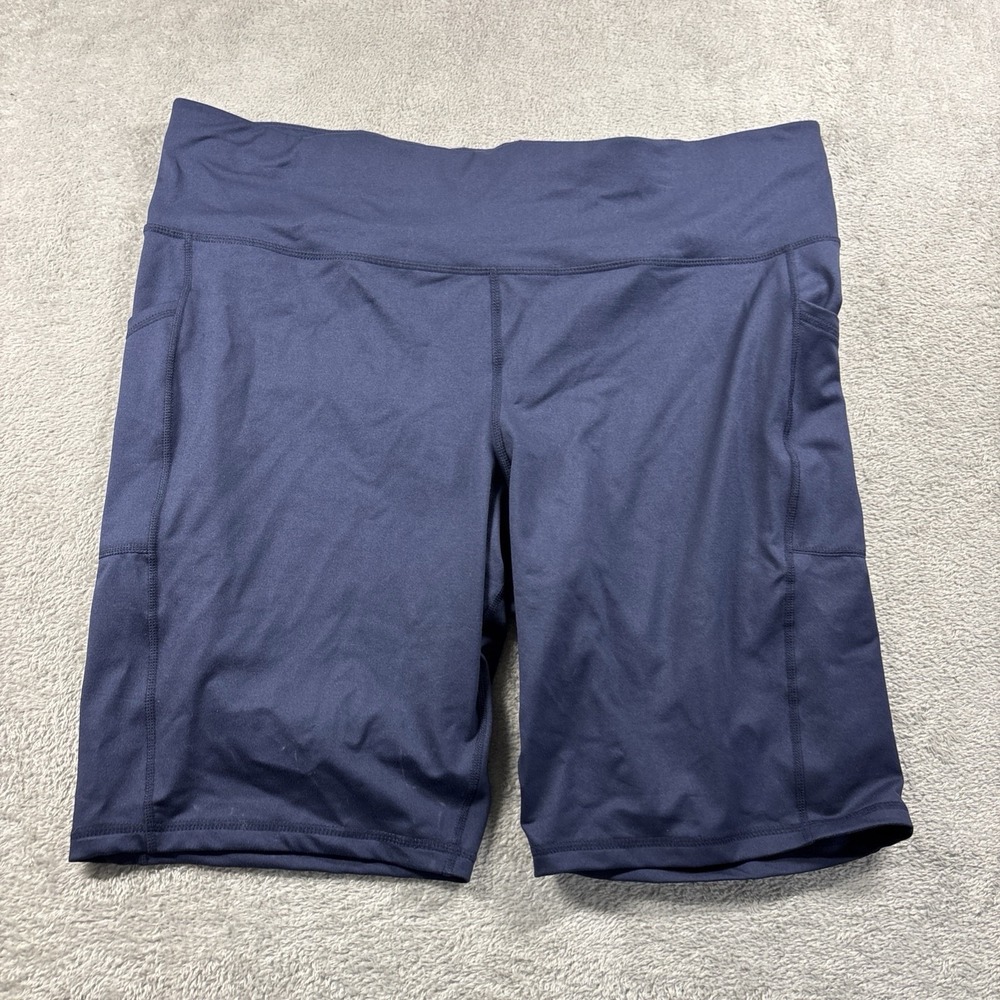 NWT Ideology Sports Plus Size Women's Pull On Biker Shorts Navy Size 3XL